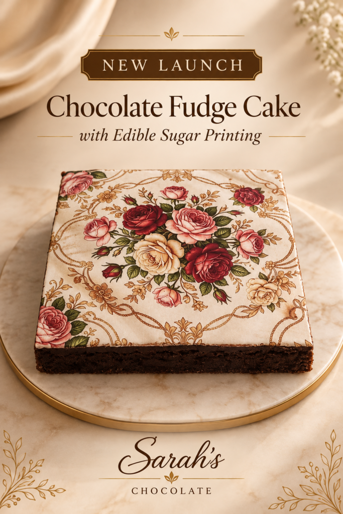 chocolate fudge with ediable sugar printing